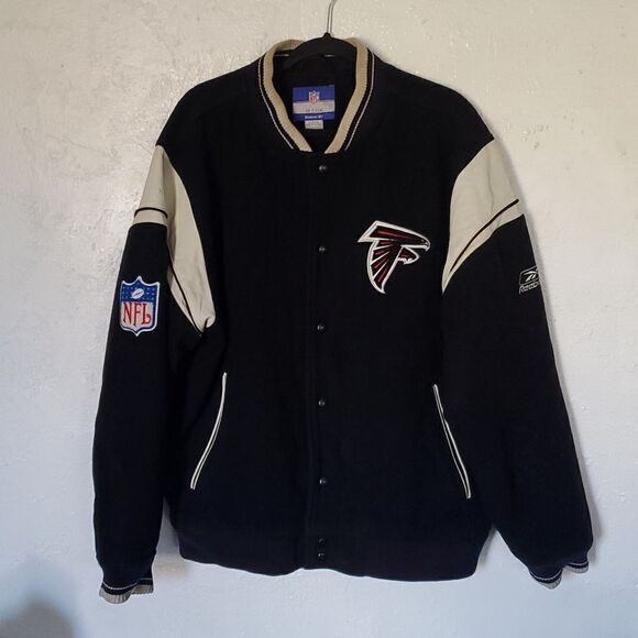 Vintage Atlanta Falcons Leather and Wool Varsity Jacket Men's Size L